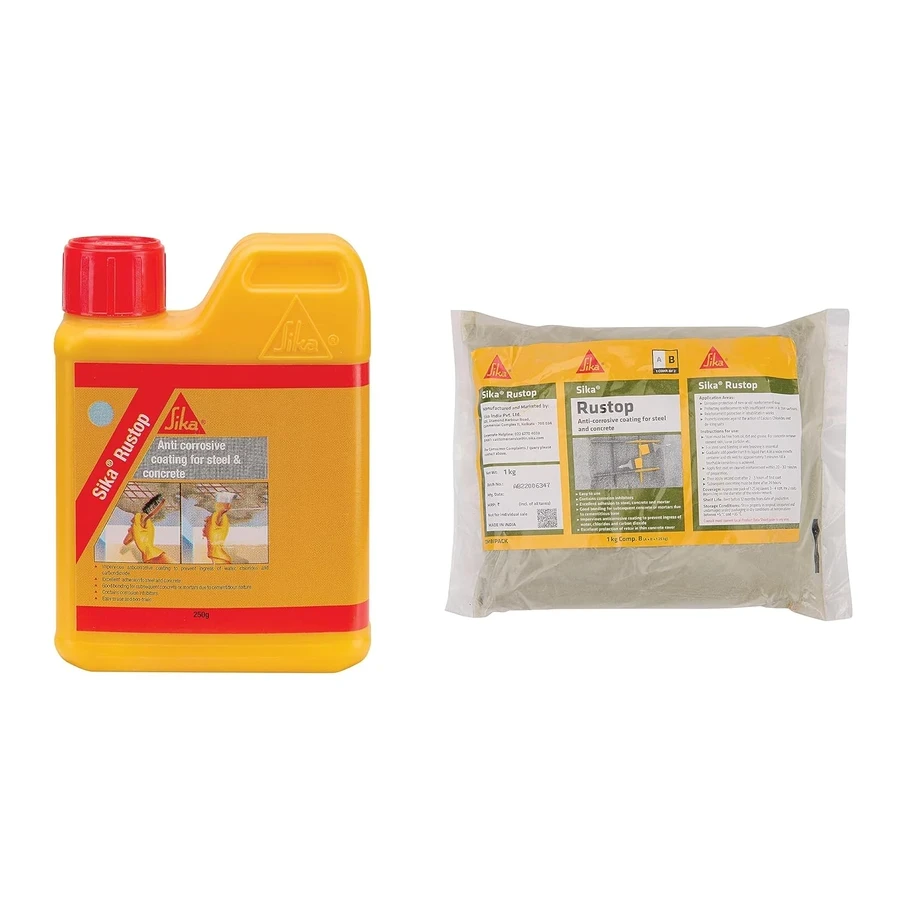 Sika 769544 Sika Rustop 1.25 kg Anti-Corrosive Coating | Resin Based | Waterproof Silver Liquid for Alloy Steel Protection