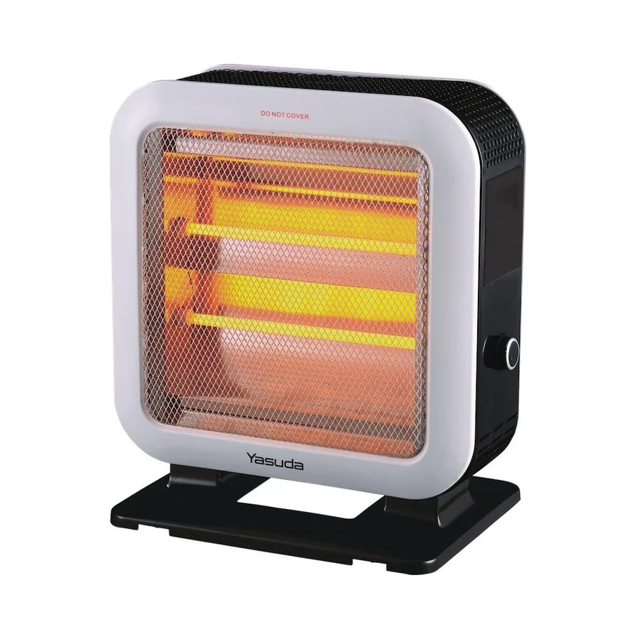 Yasuda YS-H89C Double Side Carbon/Quartz Halogen Heater (White) - 1200W Max Power, Automatic Rolling Function and Safety Tip-Over Switch