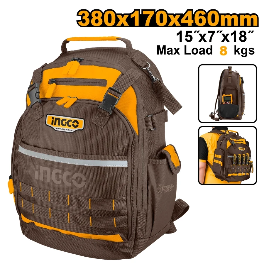 INGCO 1680D Professional Tool Backpack | 8kg Capacity | HBP01028