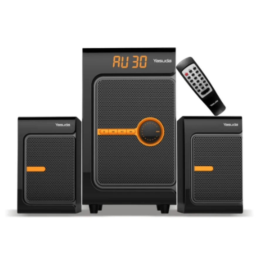 Yasuda YS-211RT 2.1 CH Bluetooth Speaker System - 40W RMS Output, 5.25" Woofer, FM/USB/SD Card Playback, and Remote Control