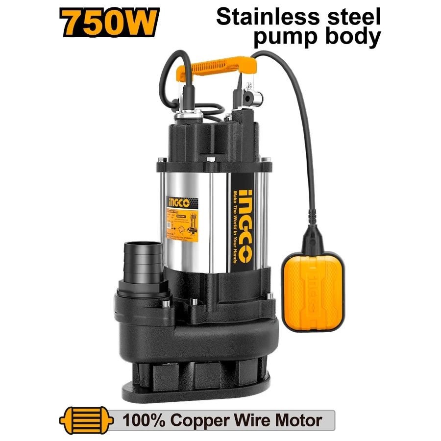 INGCO 0.5HP Clean Water Submersible Pump | Stainless Steel Build | SPC3708