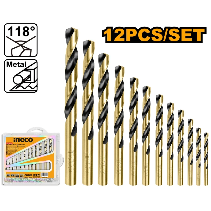 HSS Twist Drill Bit Set | AKDB1125 | 12 Pcs High-Speed Steel Set
