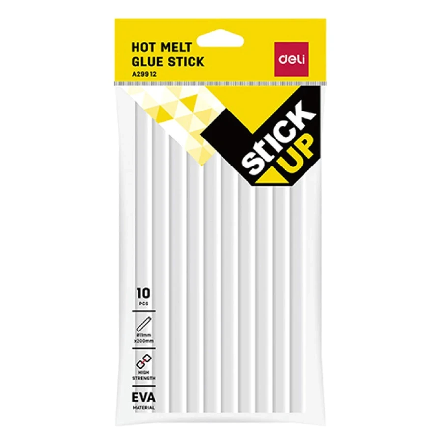 DELI A29812 High Temperature Hot Melt Glue Sticks - Clear, Strong Multi-Material Bond (180°C, Hobby/Craft Use