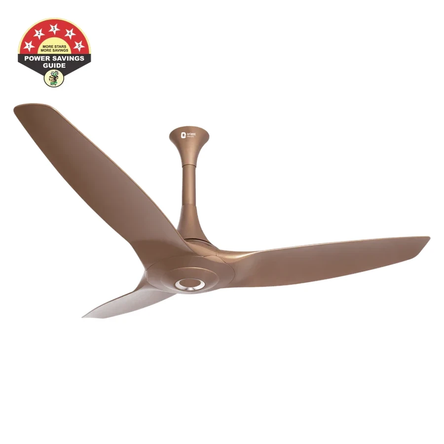 Orient Aeroquiet Caramel Brown Ceiling Fan 35 Watts | 60cm Sweep | Remote Control | Aerodynamic Design | Brown