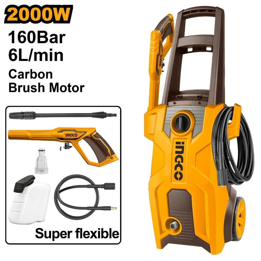 INGCO 2000W High-Pressure Washer | 160Bar Industrial Power | HPWR20018
