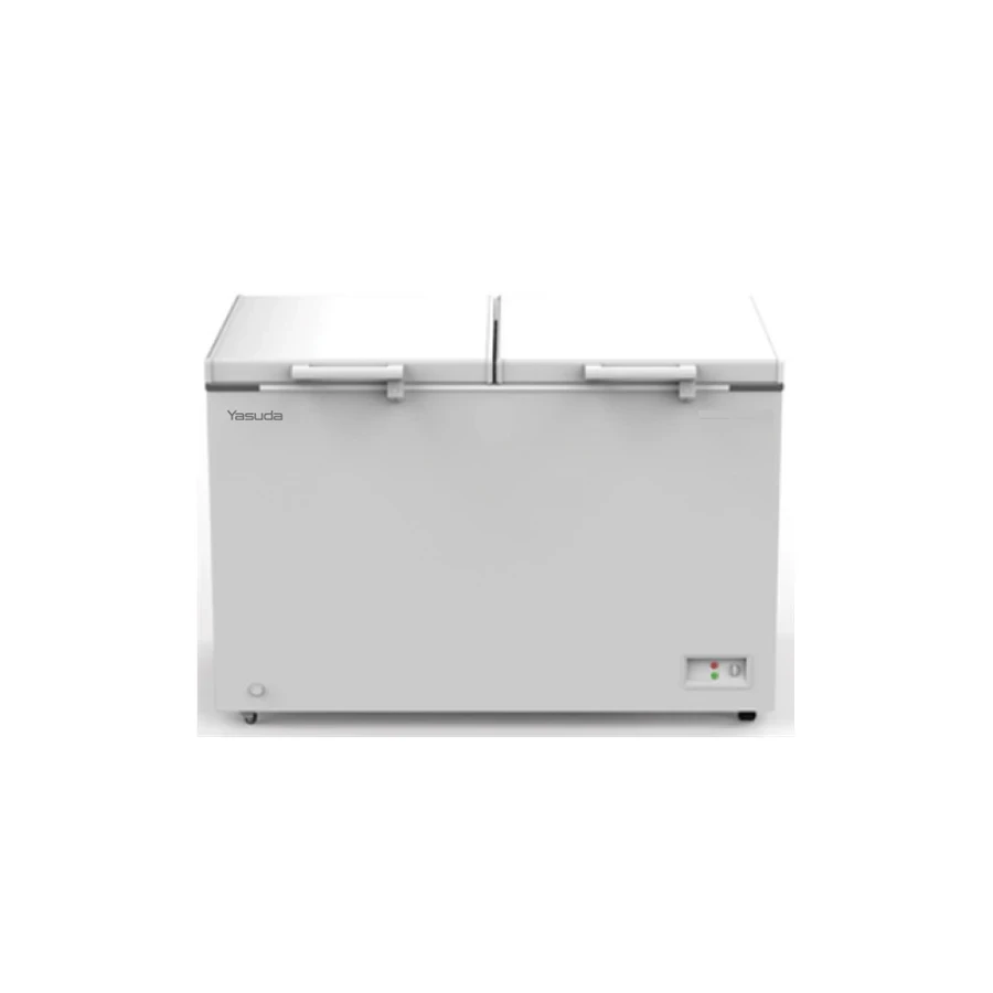 Yasuda YS-CF350FTC 350 Litre Flat Glass Door Chest Freezer | Convertible Compressor | Stainless Steel Body | Coolpad Technology