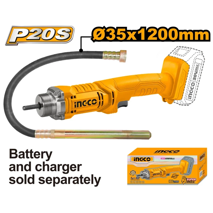 Industrial Cordless Concrete Vibrator | CCVLI202301 | 20V High-Efficiency System