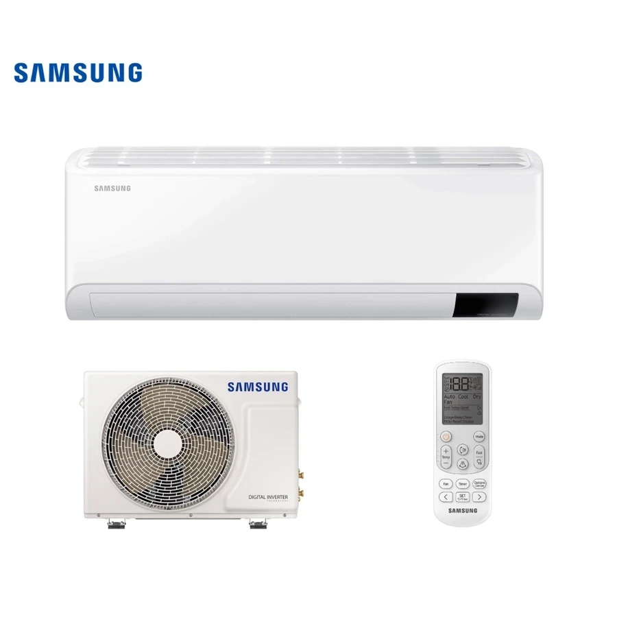 Samsung AR18TSHZRWKN 1.5 Ton Inverter Split AC | Cooling & Heating | Digital Inverter Compressor | Dehumidifier | White