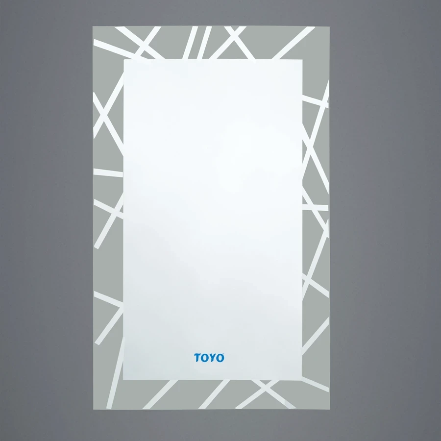TOYO 9216 Silver Mirror - 16 x 24 Inch, 5 mm Thick Glass with Elegant Frost Design