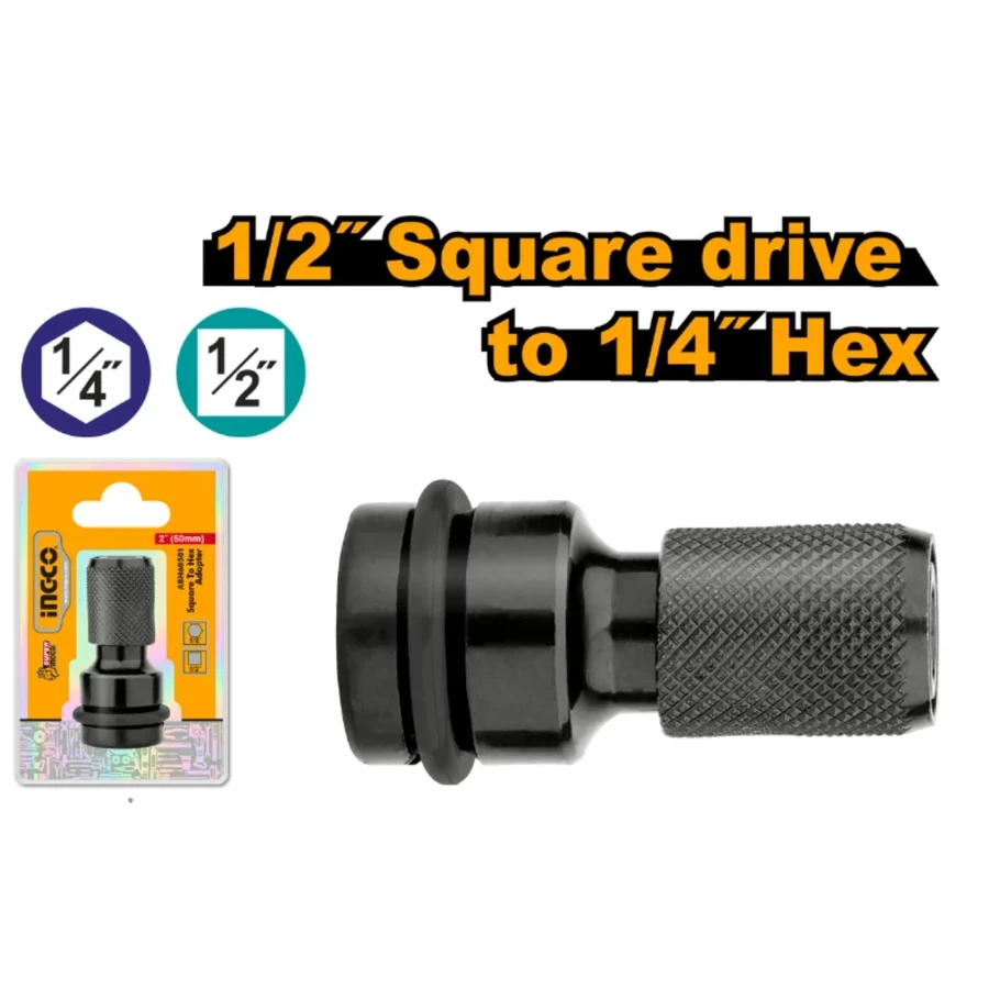 1/2" Square to 1/4" Hex Impact Adapter | ABH60501 | 50mm Length
