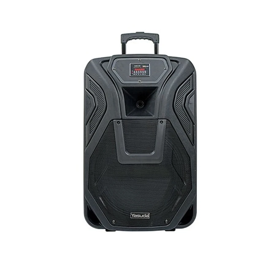 Yasuda YS-12TS Trolley Speaker - 2000 PMPO Power, Built-in 5 Band EQ, Dual Wireless Microphones, Guitar Input, and Bluetooth