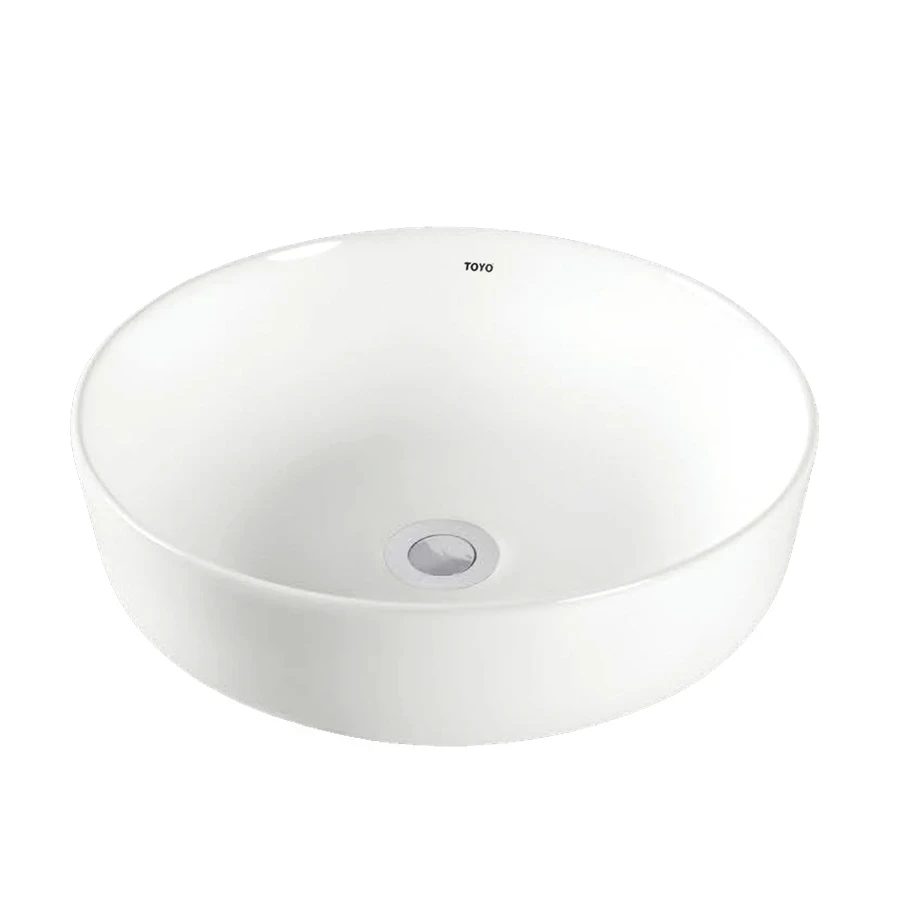 TOYO 24166 Counter Top Basin - White Ceramic, Above Counter Vessel Sink (415 x 415 x 125 mm)