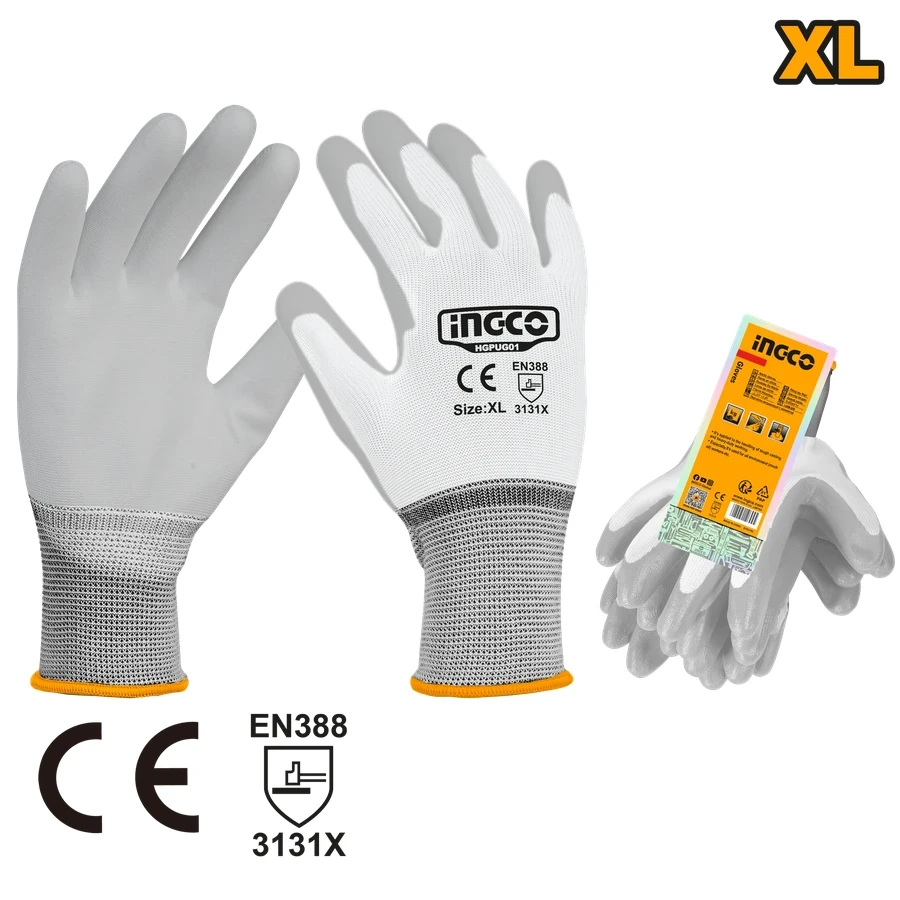 Professional PU Coated Work Gloves | HGPUG01-XL | Precision Grip Safety Series