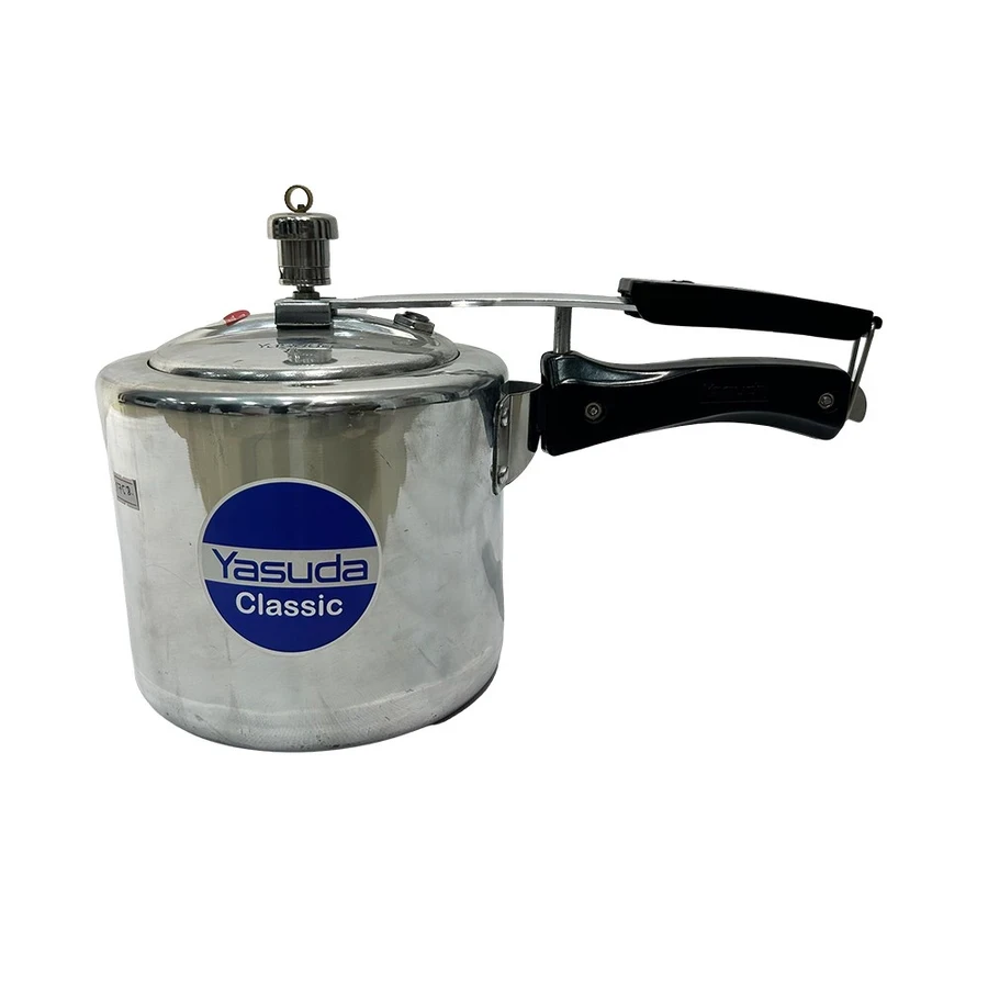 Yasuda YS-PCLIB Aluminium Classic Induction Base Pressure Cooker Series - Available in 2 Ltrs, 3 Ltrs, & 5 Ltrs | Induction & Gas Compatible | Traditional Straight-Wall Design
