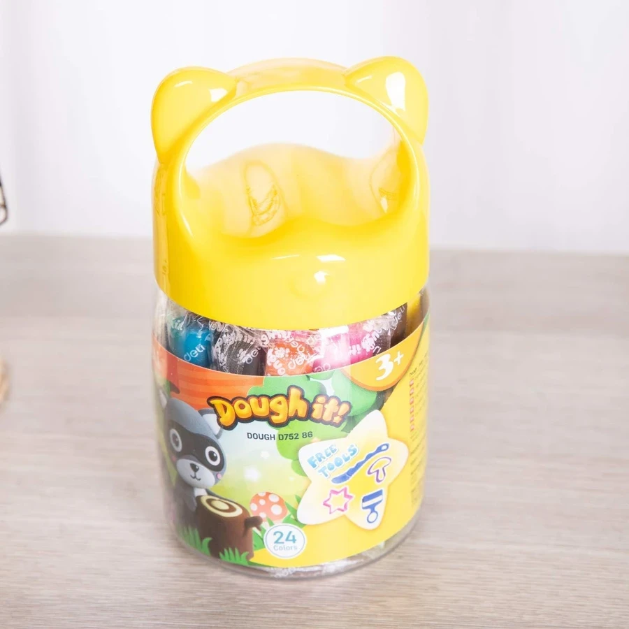 Deli Ed75286 Educational Dough Set - 24 Bright and Vivid Colors, Soft Easy-to-Mold Texture, 280g Air-Dry Modeling Kit