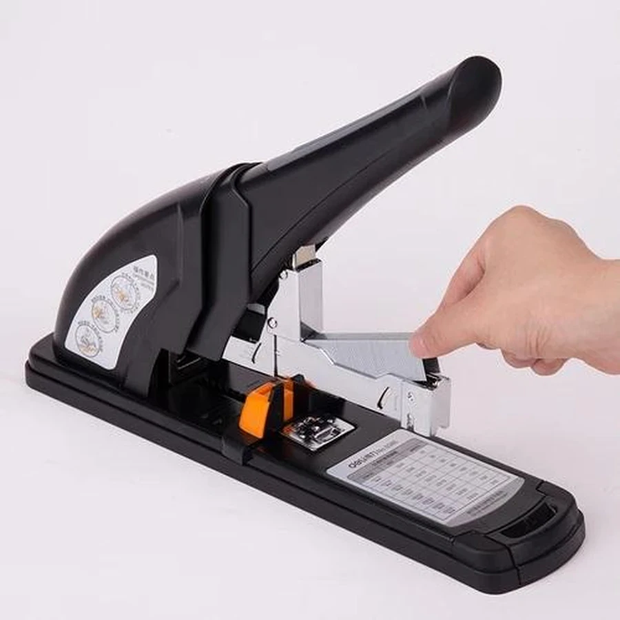 Heavy Duty Stapler E0385 - 210 Sheets Capacity, Effortless, Rotable Anvil, and Anti Base Skid Design with Front Loading