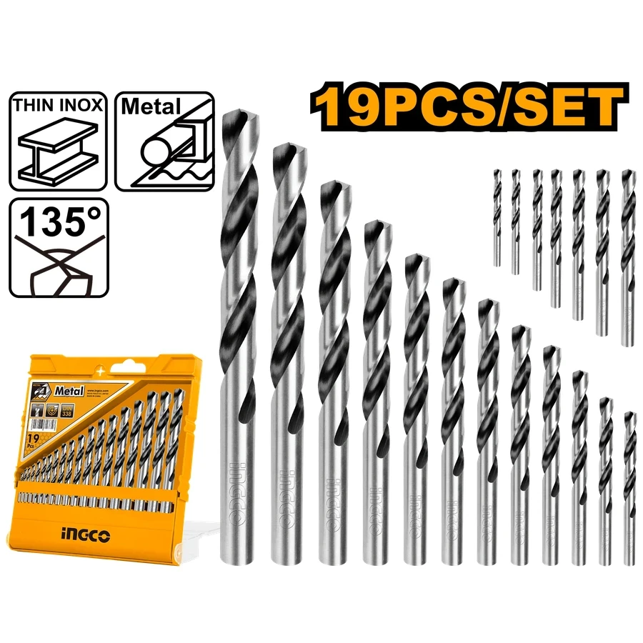 HSS 4341 Twist Drill Bit Set | AKDB1195 | 19 Pcs Industrial Grade