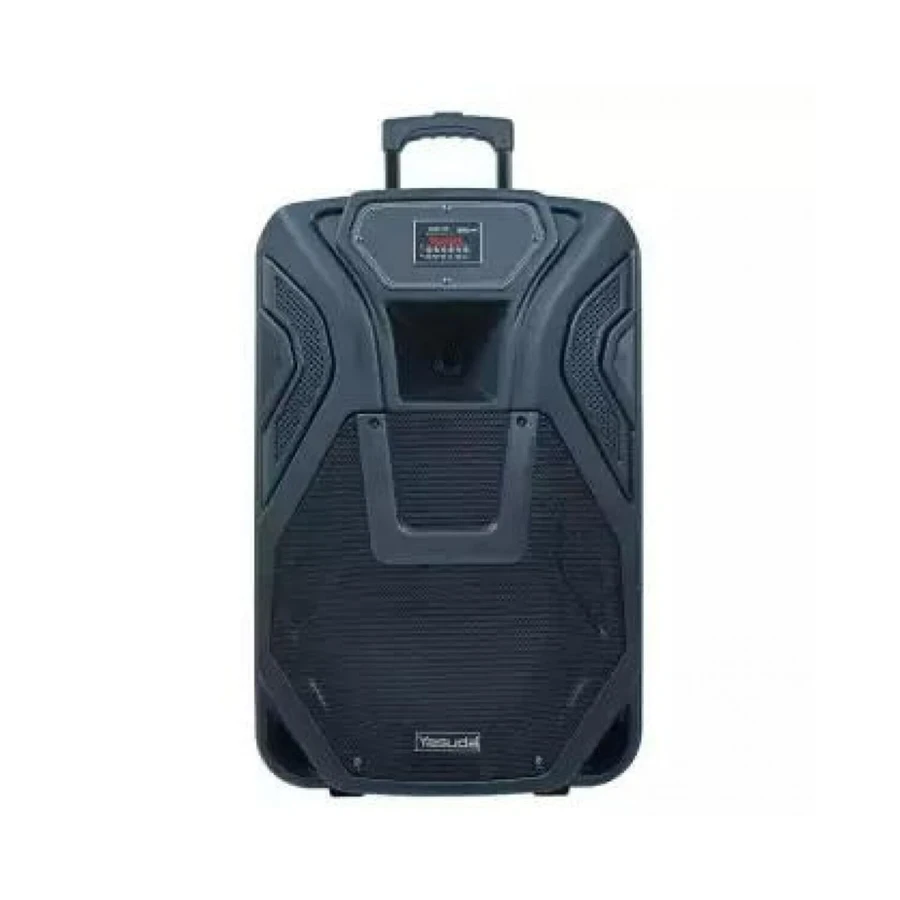 Yasuda YS-15TS Trolley Speaker - 2500 PMPO Power, Built-in 5 Band EQ, Rechargeable 7.5 AH Battery, Bluetooth, and USB/FM Playback