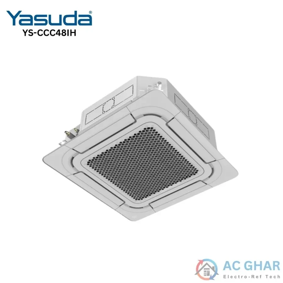 Yasuda YS-CCC48IH 4.0 Ton Inverter Ceiling Cassette Air Conditioner | Strong Cooling & Heating | Independent Dehumidification & High Efficiency Copper Pipe