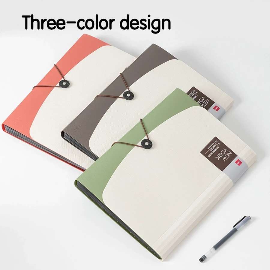 Deli E5558 Office Expanding File - A4 High-Capacity 13 Pockets Document Organizer (Assorted Colors)