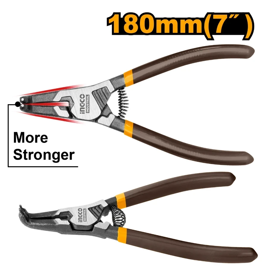 External Bent Head Circlip Pliers | HCCP261802 | 7" (180mm) | Chrome Vanadium (Cr-V)