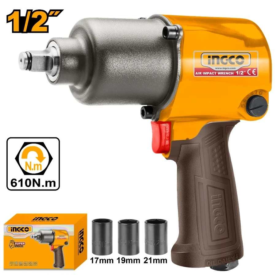 Professional 1/2" Air Impact Wrench Set | AIW12562 | Twin Hammer 610Nm