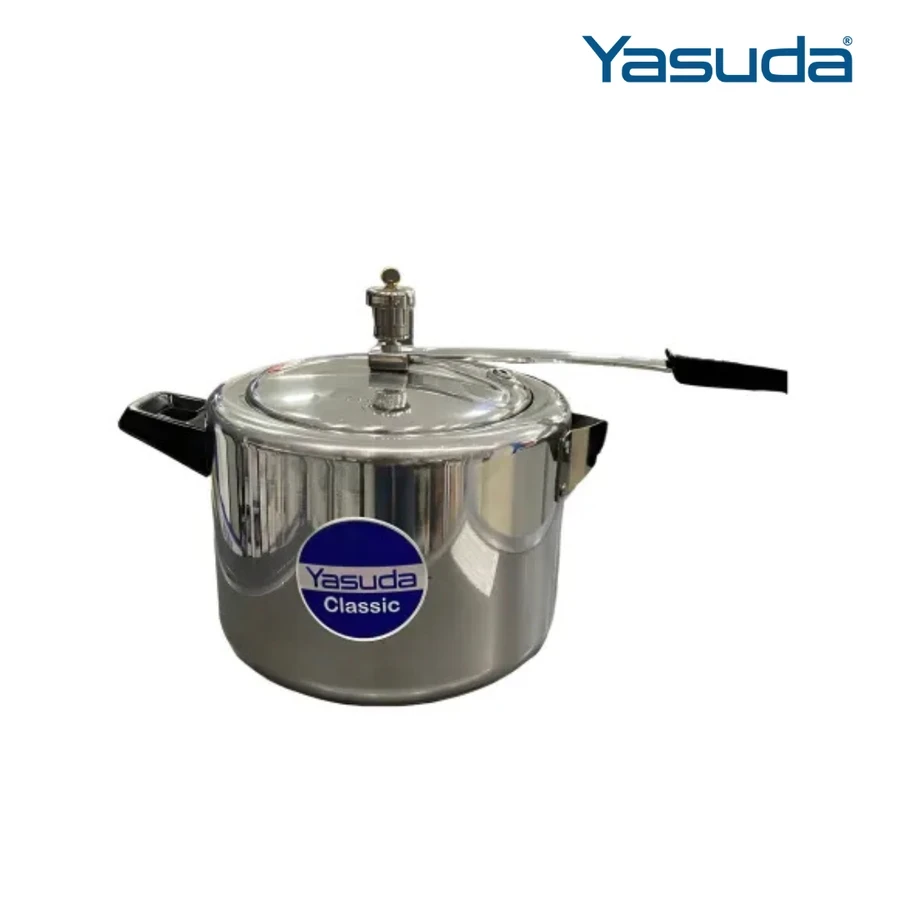 Yasuda YS-PCL Aluminium Classic Pressure Cooker Series - Available in 2 Ltrs, 3 Ltrs, & 5 Ltrs | Traditional Straight-Wall Design | Gas Stove Compatible Stovetop Cookware