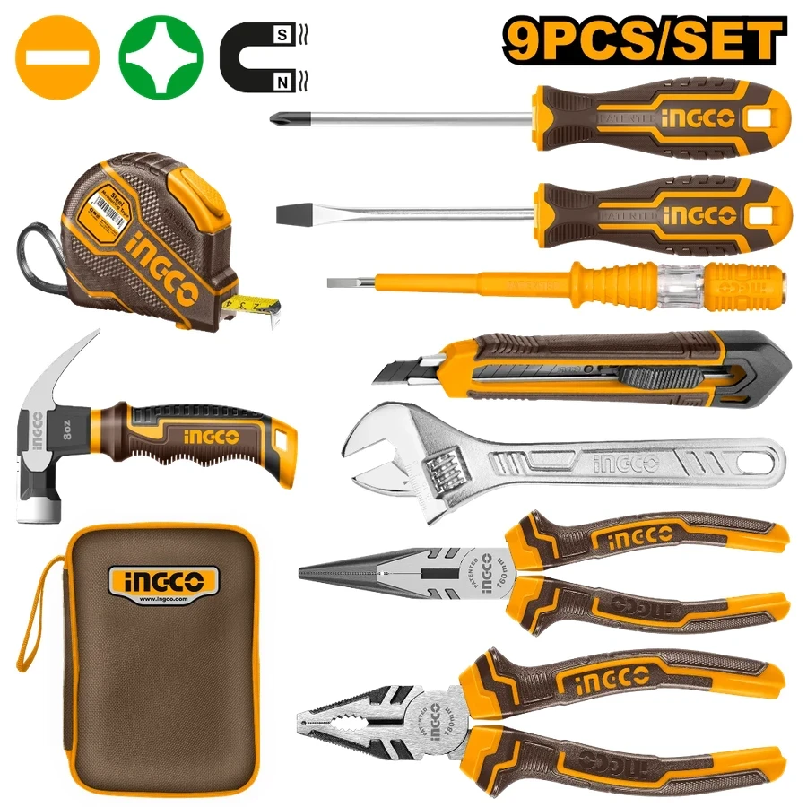 Professional 9 Pcs Hand Tools Set | HKTH20809 | Essential Maintenance Kit