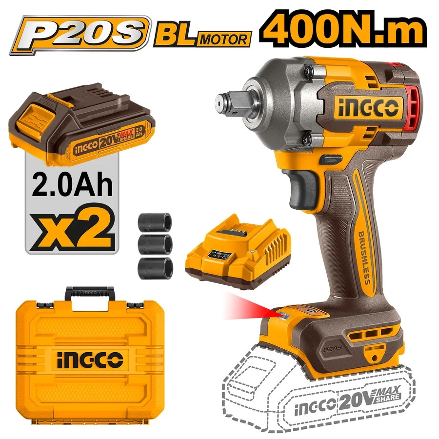 Cordless Impact Wrench | CIWLI2040 | 20V Max | 550Nm Nut-Busting Torque