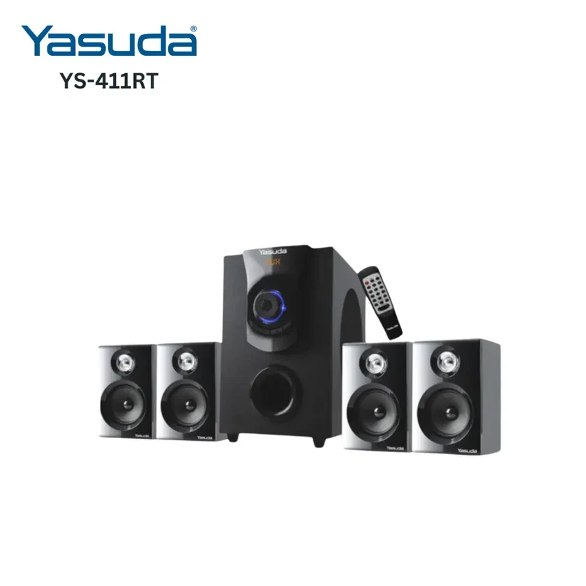 Yasuda YS-411RT 4.1 CH Bluetooth Speaker - Powerful 15W+24W (RMS) Output, 5.25" Woofer, LED Display, and Full Remote Control