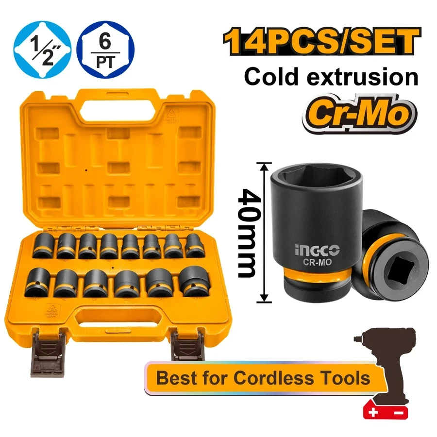 Elite Industrial Impact Socket Set | HKISSD12141 | 14-Piece 1/2" Drive System