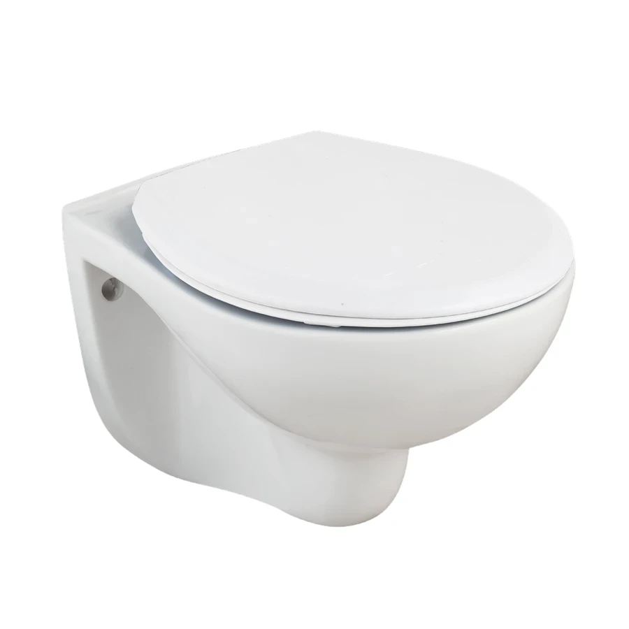 TOYO 22282 Wall Mounted Closet - Inbuilt Jet, P-Trap, Hydraulic Soft Close Seat, White Ceramic (495x365x330 mm)