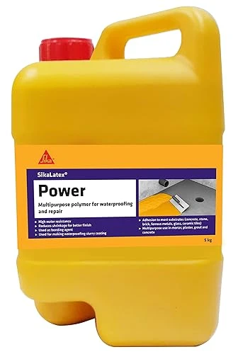 Sika Latex Power 5 Kg (5 Litres) - SBR Polymer Emulsion for Bulk Waterproofing, High Bonding Mortar Admixture, and Concrete Repair (White)