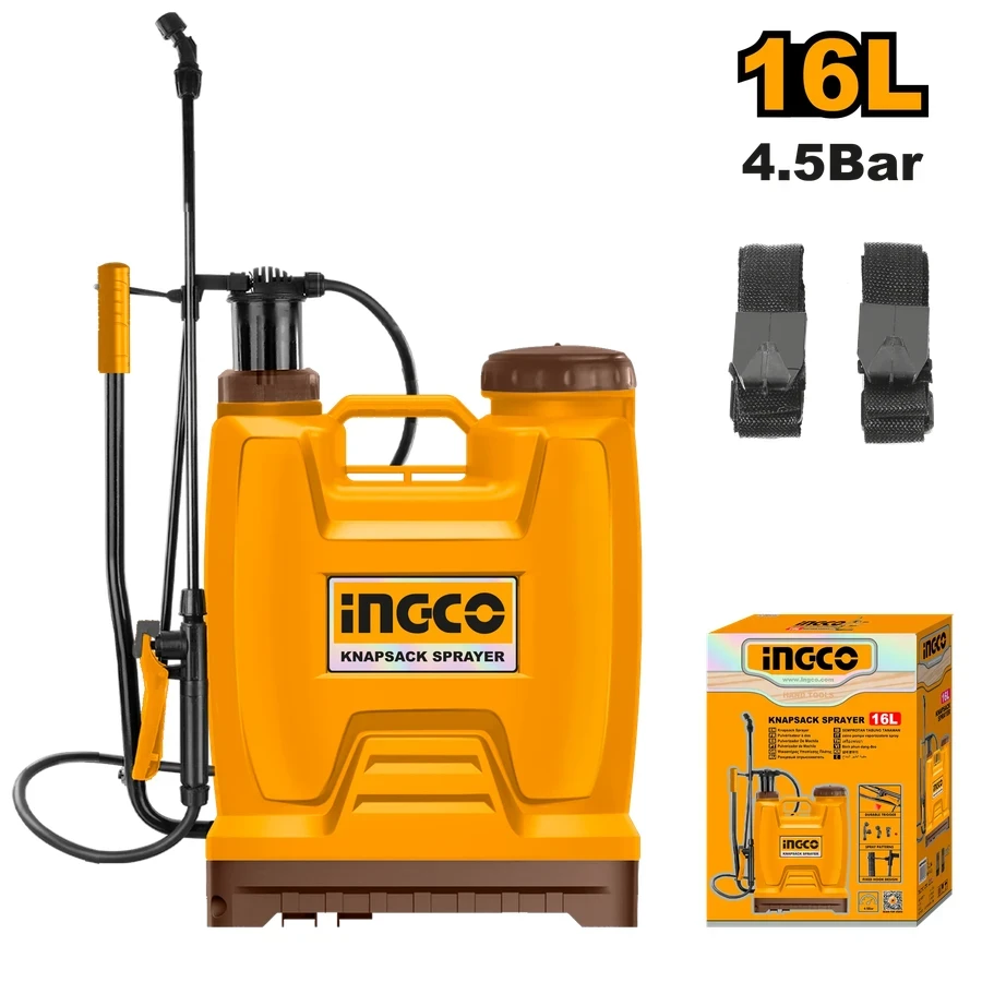 INGCO 16L Knapsack Sprayer | High-Pressure Fiberglass Lance | HSPP41602