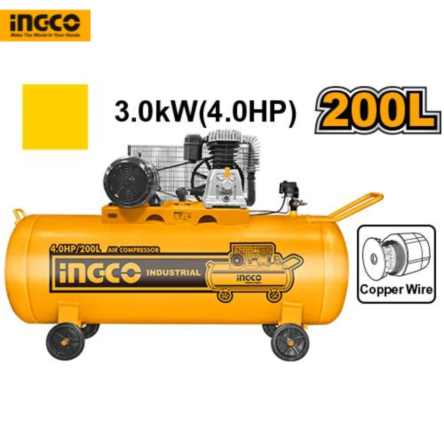 Industrial 200L Air Compressor | AC402001 | 4HP High-Output Induction Motor