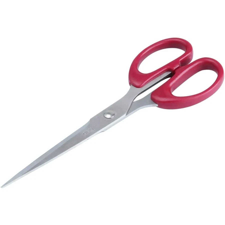 Deli E6009 General Purpose Scissors - 180mm Stainless Steel Blade, Comfortable Rubber Grip, Ambidextrous