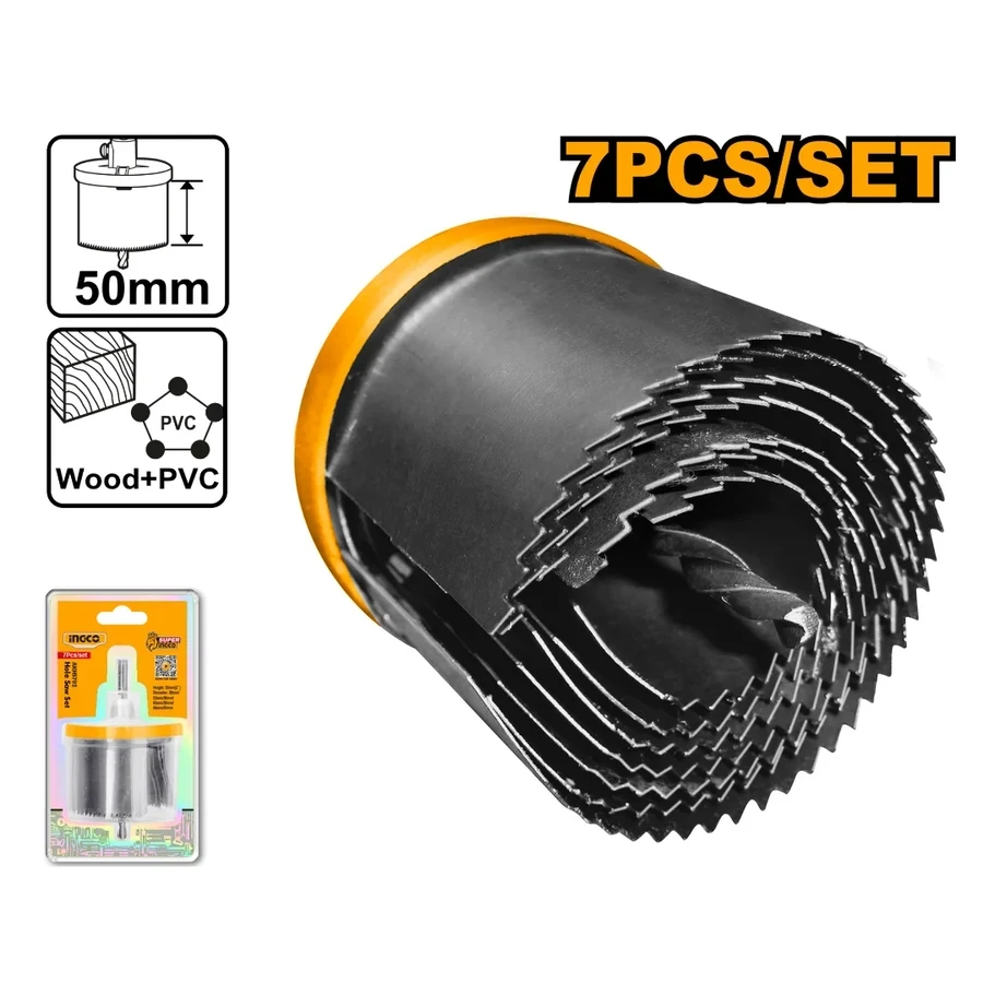 Hole Saw Set | AKHS702 | 7-Piece Precision Wood & Plastic Boring Kit