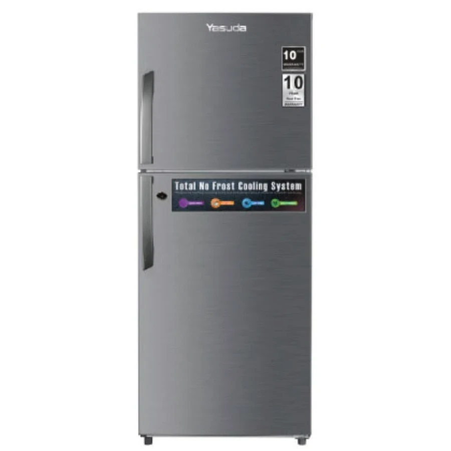 Yasuda YHDC230DS 230 Litre Double Door Refrigerator | Frost Free | Inox Finish | Toughened Glass | Anti Bacterial Gasket