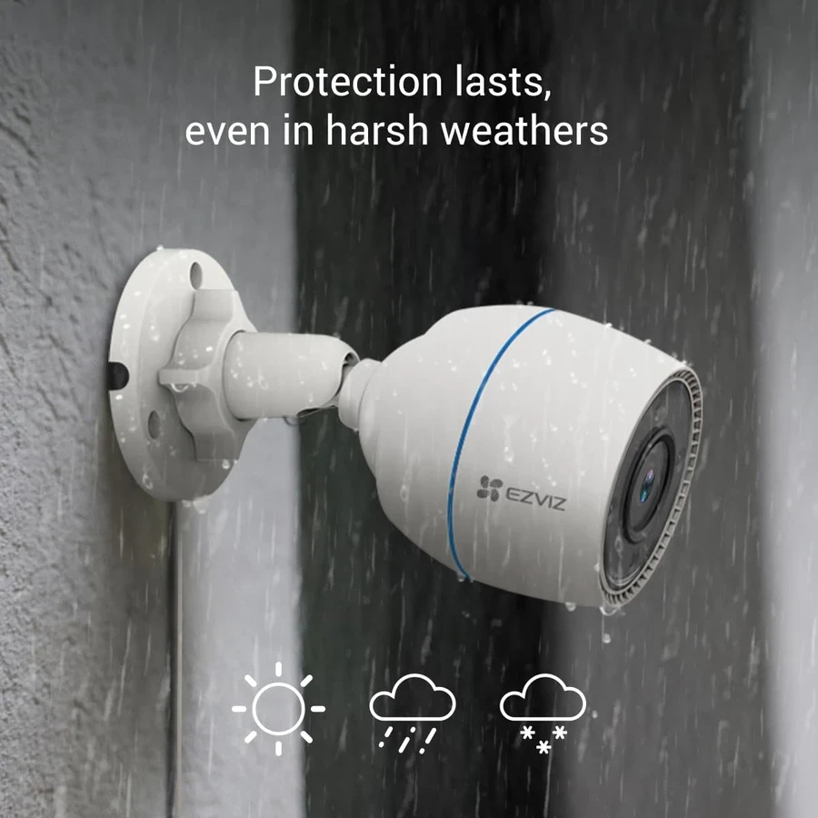 EZVIZ H3c 1080P Outdoor Wi-Fi Camera - IP67, AI Human Detection, 30m Night Vision, Works with Alexa (CS-H3c-R100-1K2WFL)