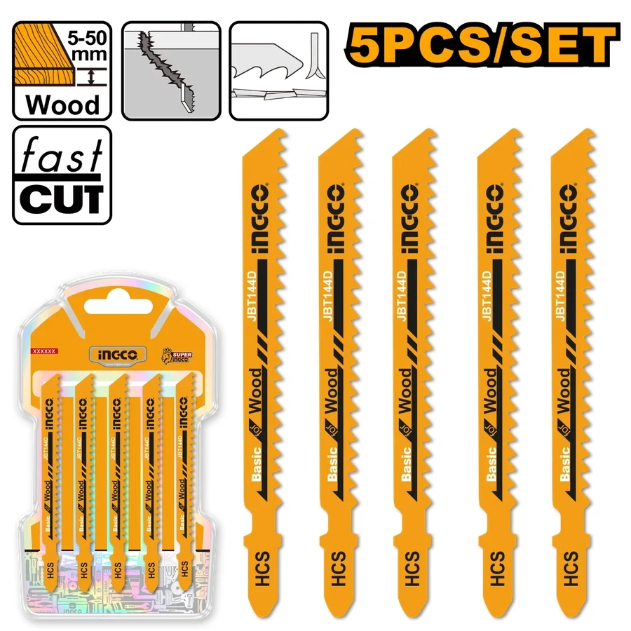 Jigsaw Blade for Wood | JBT144D | 5-Piece High-Speed Woodcutting Set