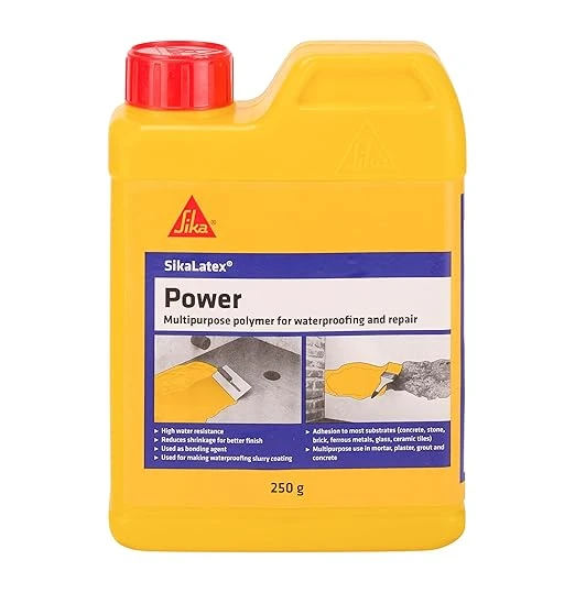Sika Latex Power 0.25 Kg - SBR Liquid Polymer Emulsion for Waterproofing, Concrete Repair & High Bonding Mortar Admixture