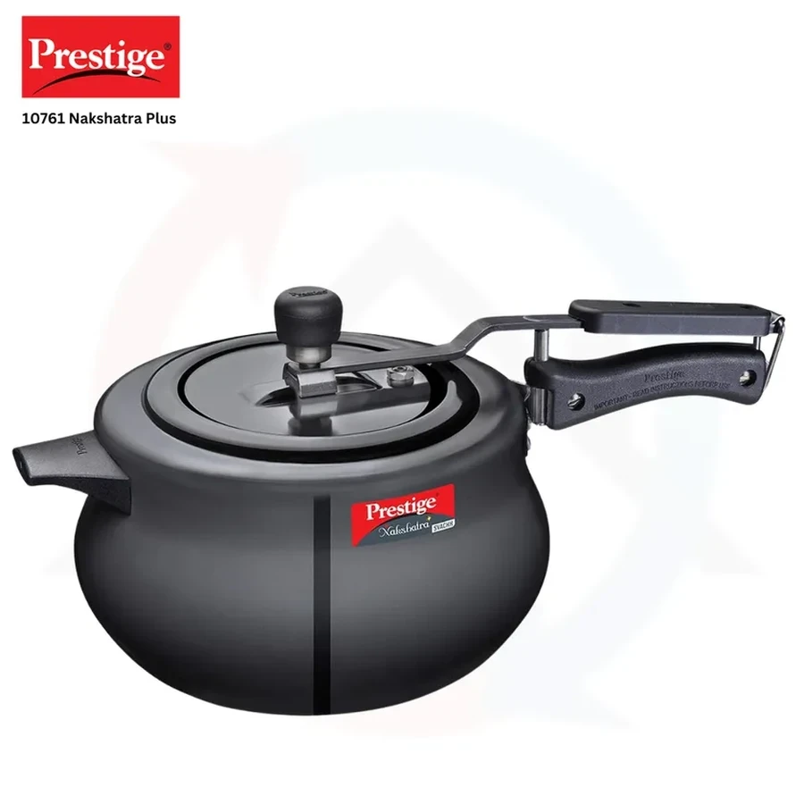 Prestige 10761 Nakshatra Plus Svachh HA Handi | 5 LTRS | Hard Anodised Aluminum | Deep Svachh Spillage Control Lid, Anti-Bulge Base, Gas & Induction Compatible