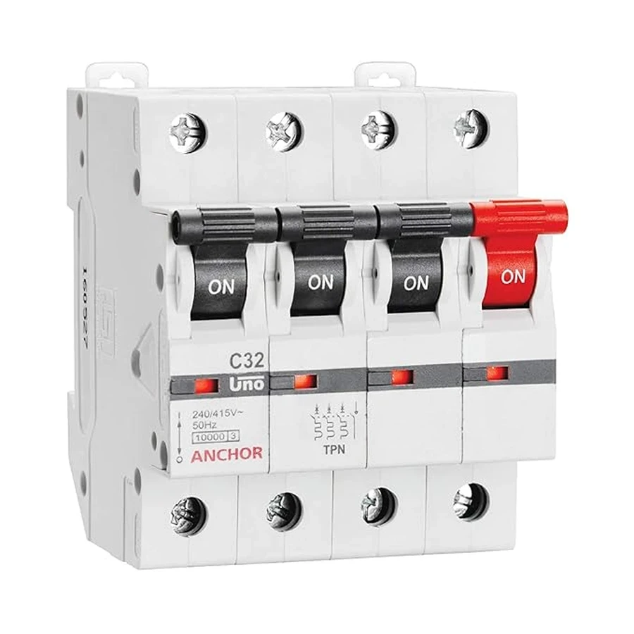 Anchor UNO SP MCB 16A 'C' Curve 98035 - Single Pole, Standard Circuit Breaker Type, Ideal for Socket & Lighting Circuits
