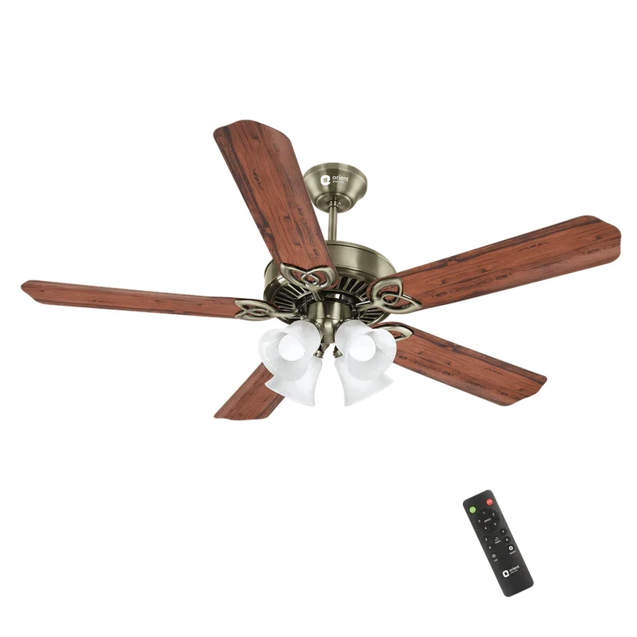 Orient Subaris Premium Ceiling Fan 1300mm | 80W | 270 CMM Airflow | 250 RPM | Antique Brass & Antique Copper