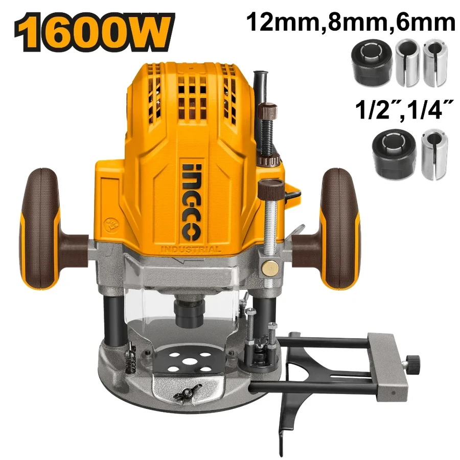 INGCO 1600W Professional Plunge Router | 60mm Depth | RT160028