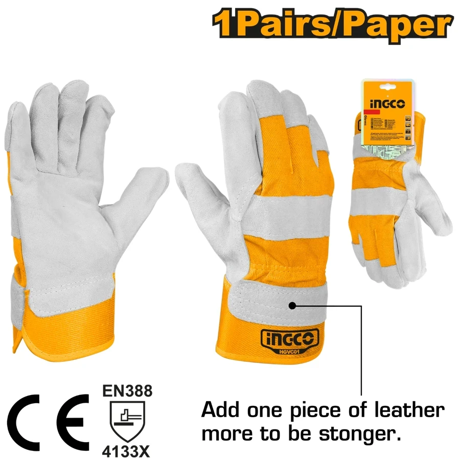 Professional Cow Split Leather Gloves | HGVC01 | Industrial Multipurpose Series