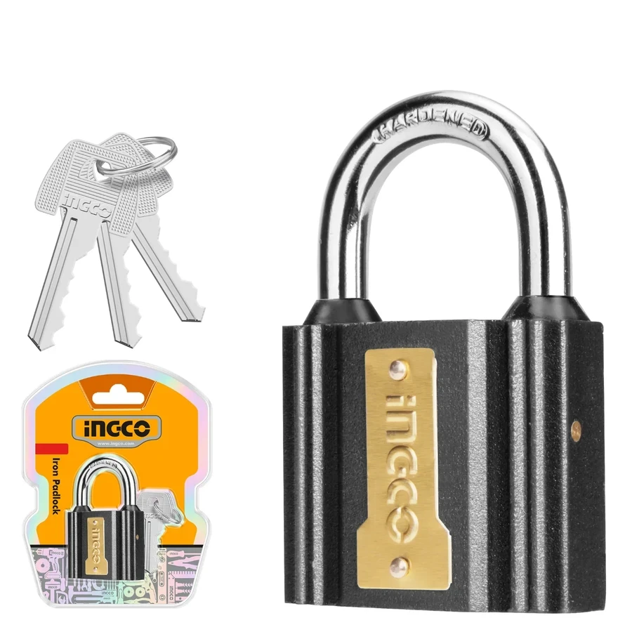 INGCO Heavy-Duty Iron Padlock Series (32mm - 75mm) | Waterproof Protection