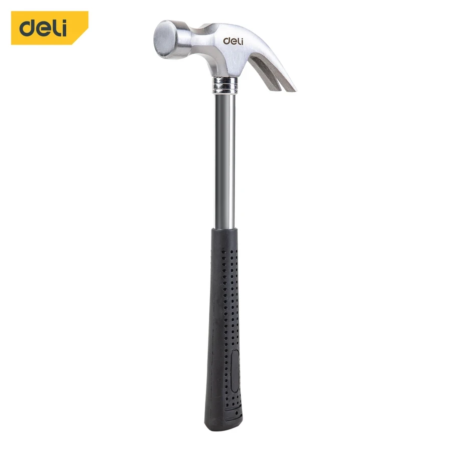 EDL5050 Professional Claw Hammer 0.5kg (17.6oz) - High-Carbon Steel Head, Secure Embedded Design, Chrome-Plated Steel Handle (Yellow)