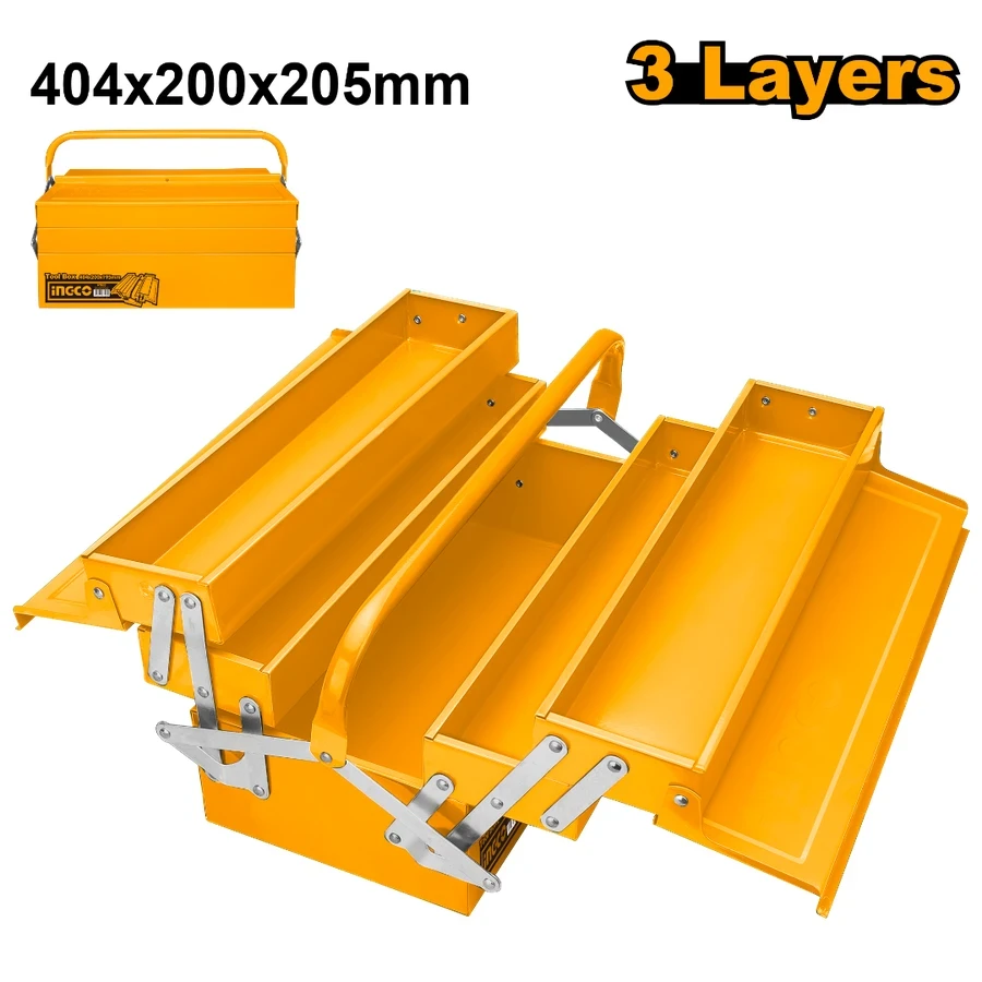INGCO 3-Layer Heavy-Duty Metal Cantilever Tool Box | HTB03