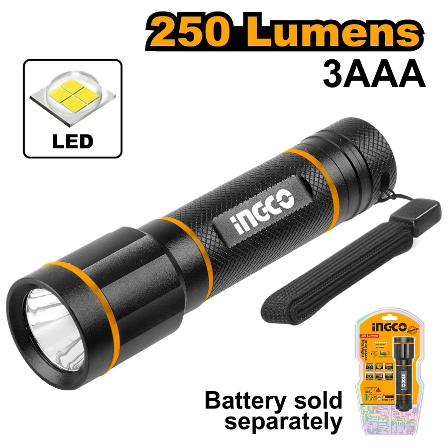 INGCO 250 Lumens High-Intensity Flashlight | 160m Range | HFL013AAA58